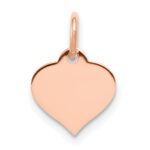14k Rose Gold Plain .013 Gauge Engravable Heart 10mm Disc Charm