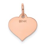 14k Rose Gold Plain .018 Gauge Engravable Heart 14x12mm Disc Charm - Image 3