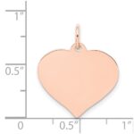 14k Rose Gold Plain .018 Gauge Engravable Heart 19x18mm Disc Charm - Image 4