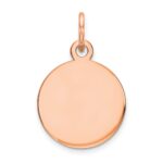 14k Rose Gold Plain .009 Gauge Round Engraveable 11mm Disc Charm