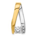 14k Two-tone Peg-Set AA Diamond Semi-Mount Slide Fits up to 6mm Regular/8mm Fancy or Reversible Omega