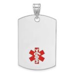 Sterling Silver Rhodium-plated Medical Jewelry Pendant