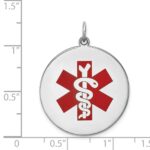 Sterling Silver Rhodium-plated Medical Jewelry Pendant - Image 4