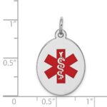 Sterling Silver Rhodium-plated Medical Jewelry Pendant - Image 4