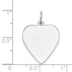 14k White Gold Plain .018 Gauge Engravable Heart 21x18mm Disc Charm - Image 2