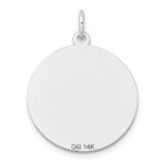 14k White Gold Etched Design Edge .027 Gauge Round Engravable 19mm Disc Charm - Image 3