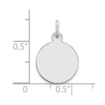 14k White Gold Plain .009 Gauge Round Engravable 12mm Disc Charm - Image 3