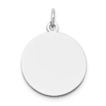 14k White Gold Plain .027 Gauge Round Engravable 18mm Disc Charm