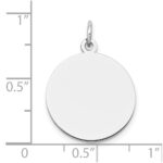 14k White Gold Plain .035 Gauge Round Engravable 18mm Disc Charm - Image 3