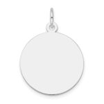 14k White Gold Plain .035 Gauge Round Engravable 19mm Disc Charm
