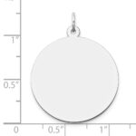 14k White Gold Plain .027 Gauge Round Engravable 24mm Disc Charm - Image 3