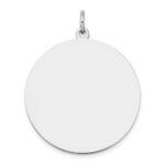 14k White Gold Plain .027 Gauge Round Engravable 25mm Disc Charm
