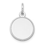 14k White Gold Plain with Grooved Edge .013 Gauge Round Engravable 13mm Disc Charm