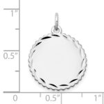 14k White Gold .013 Gauge Engravable Round Scalloped 18mm Disc Charm - Image 4