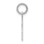 14k White Gold Plain Small.009 Depth Facing Right Engravable Boy Charm - Image 2
