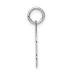 14k White Gold Plain Medium.009 Depth Facing Left Engravable Girl Charm - Image 2