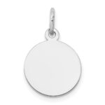 14K White Gold Plain .013 Gauge Round Engravable 12mm Disc Charm
