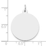 14K White Gold Plain .035 Gauge Round Engravable 22mm Disc Charm - Image 4