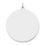 14K White Gold Plain .027 Gauge Round Engravable 32mm Disc Charm