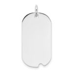 14k White Gold Plain .013 Gauge Engravable 25x13mm Dog Tag with Notch Disc Charm