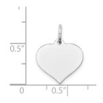 14K White Gold Plain .027 Gauge Engravable Heart 15x14mm Disc Charm - Image 3