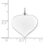 14K White Gold Plain .018 Gauge Engravable Heart 20x18mm Disc Charm - Image 3