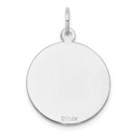 14k White Gold Etched Edge .013 Gauge Engraveable Round 19mm Disc Charm - Image 3