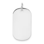 14k White Gold Plain .018 Gauge Engraveable 23x14mm Dog Tag Disc Charm