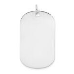 14k White Gold Plain .013 Gauge Engraveable 35x20mm Dog Tag Disc Charm