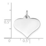 14k White Gold Plain .018 Gauge Engraveable Heart 16x18mm Disc Charm - Image 3