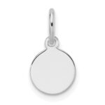 14k White Gold Plain .013 Gauge Round Engravable 7.5mm Disc Charm