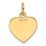 14k White Gold Plain .013 Gauge Engravable Heart 11.7x12.2mm Disc Charm - Image 3