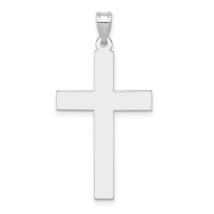 14k White Gold Polished Cross Pendant