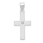 14k White Gold .02 carat Diamond Cross Pendant