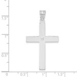 14k White Gold .02 carat Diamond Cross Pendant - Image 3