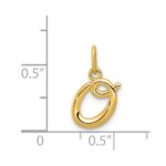 14k Yellow Gold Letter O Initial Charm - Image 4