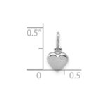 14K White Gold Polished 3-D Puffed Heart Charm - Image 3