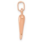 14k Rose Gold Hollow Italian Horn Charm - Image 2