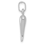 14k White Gold Hollow Italian Horn Charm - Image 2