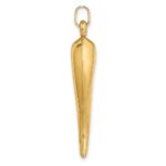 14k Hollow 3-D Italian Horn Charm - Image 2