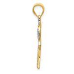 14K and White Rhodium Diamond Palm Tree Pendant - Image 2