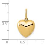 14K Polished 3-D Puffed Heart Pendant - Image 3