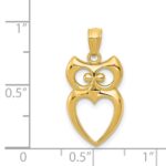 14k Polished Cut-out Owl Pendant - Image 3