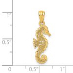 14k Gold Polished Filigree Seahorse Pendant - Image 3