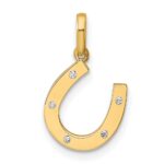 14k Childrens CZ Horseshoe Pendant