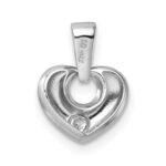 14k White Gold 3D CZ Heart Pendant - Image 4