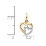 14K and White Rhodium Polished Hearts Pendant - Image 4