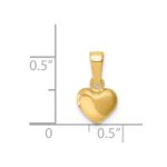 14k Satin and Polished 3D Puffed Heart Pendant - Image 4