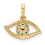 14K Blue CZ Eye Pendant - Image 3