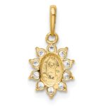 14K Small Our Lady of Guadalupe CZ Oval Pendant - Image 3